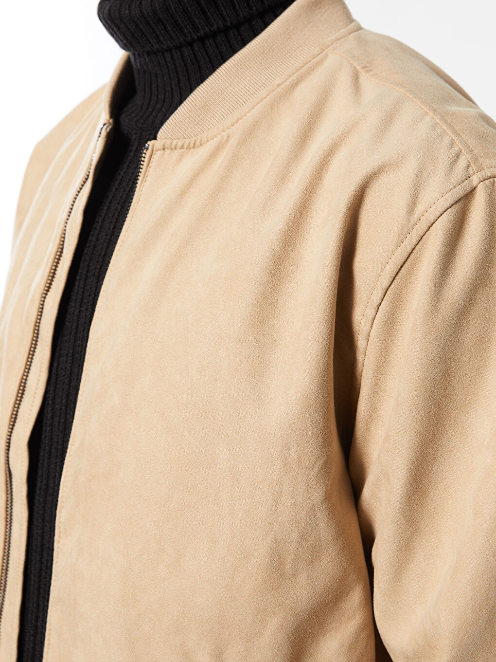 LCW Casual Standard Fit College Collar Suede Men's Coat -S35913Z8-S41