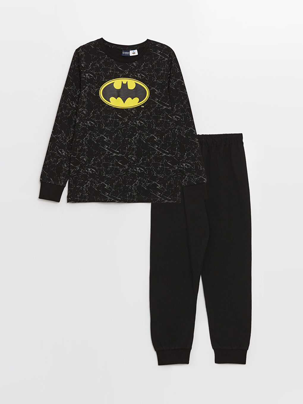 LCW Kids Crew Neck Batman Printed Long Sleeve Boys' Pyjama Set -S35917Z4-LQJ