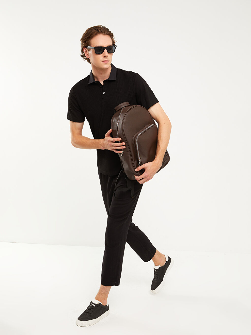 Ерлерге арналған поло жағалы қысқа жең футболка-2