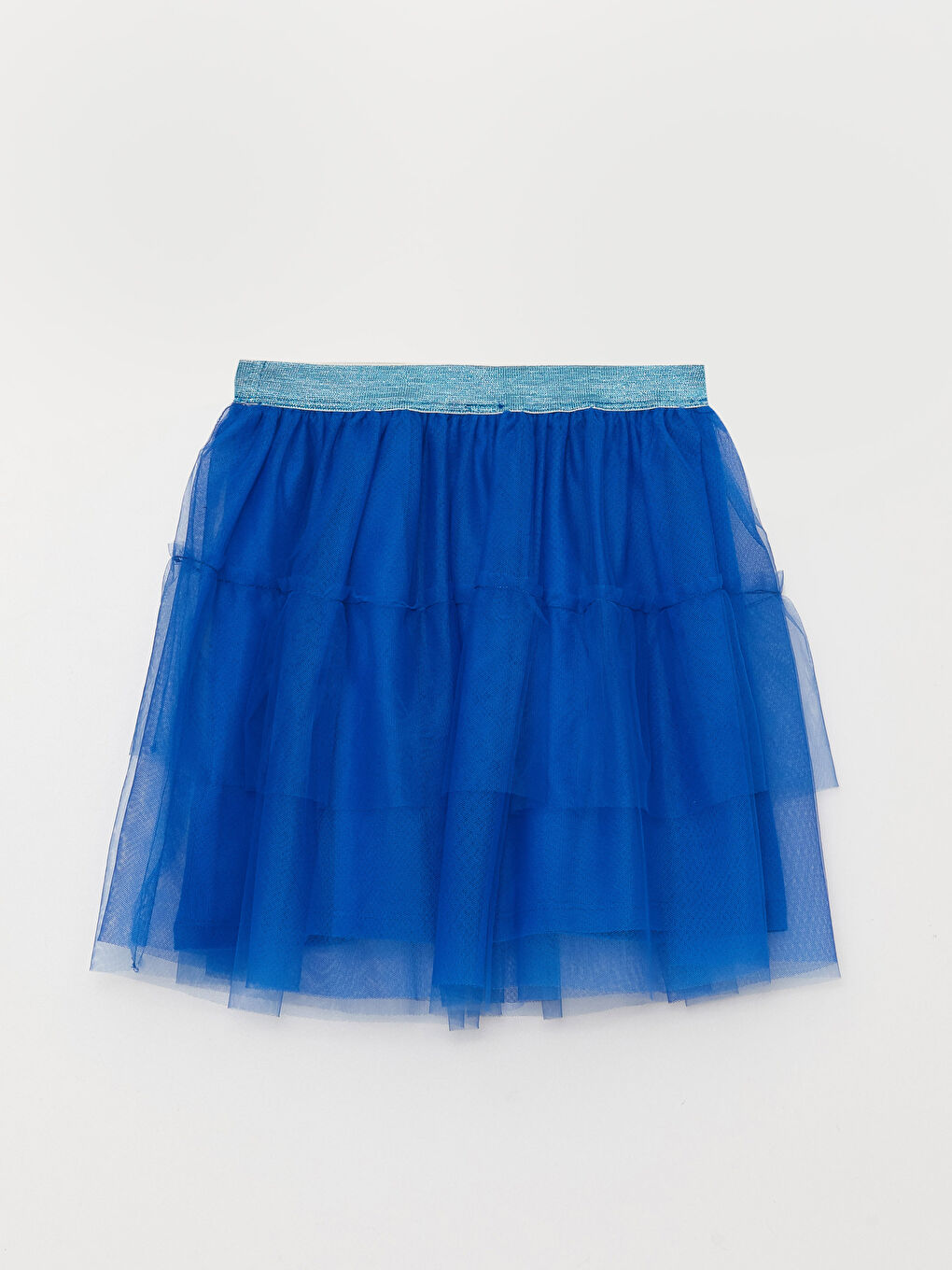 Mavi Beli Lastikli Kız Çocuk Tül Etek