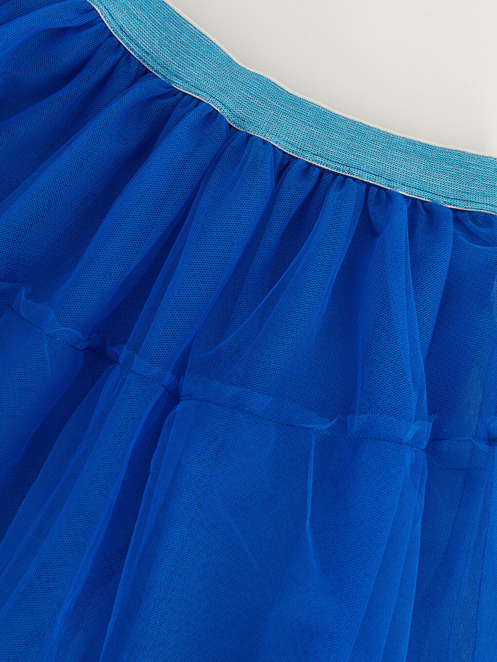 Mavi Beli Lastikli Kız Çocuk Tül Etek-2