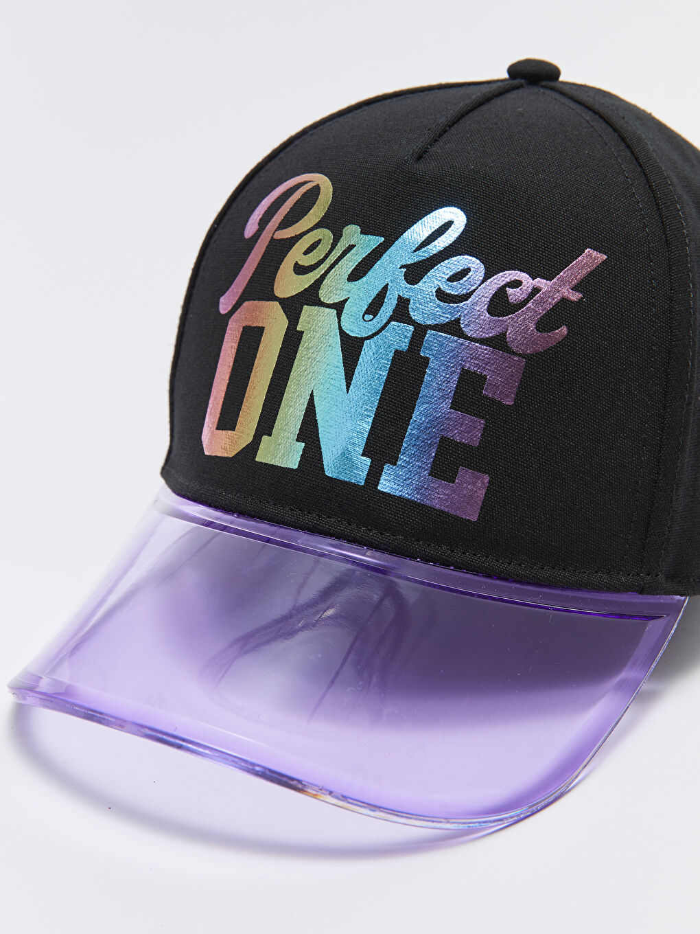 Siyah Yazı Baskılı Kız Çocuk Kep Şapka-1