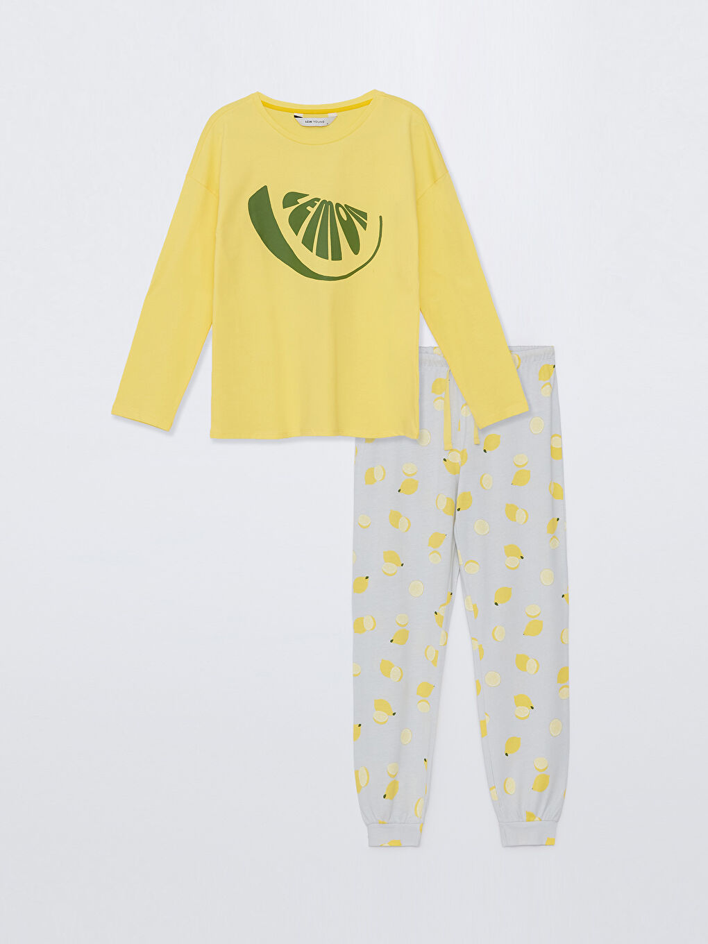 Crew Neck Printed Long Sleeve Women's Pyjama Set-5