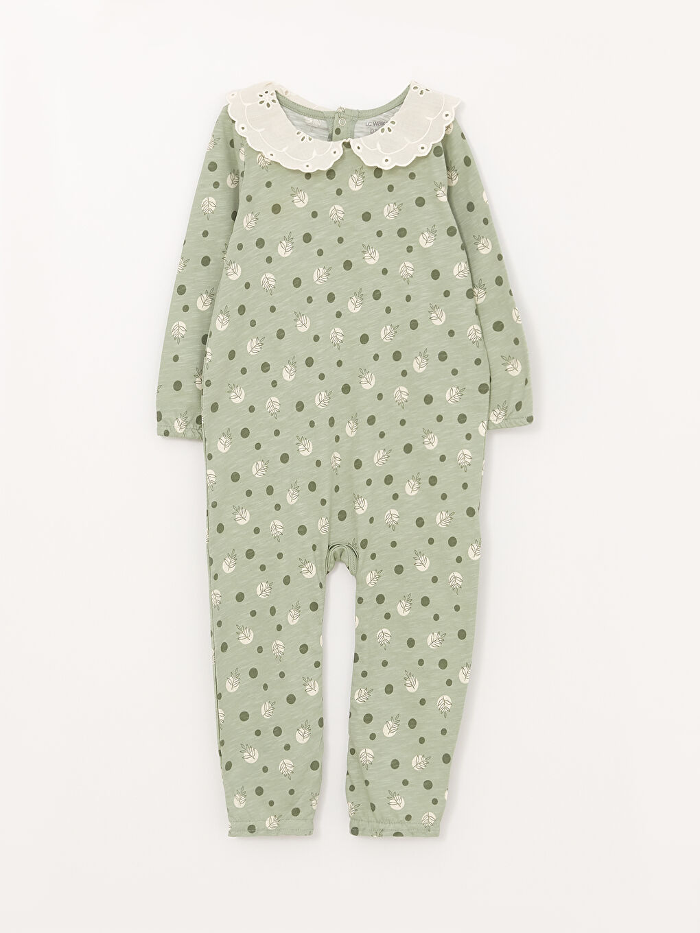 LCW baby Bebe Collar Long Sleeve Printed Baby Girls' Jumpsuit -S36004Z1-LRN