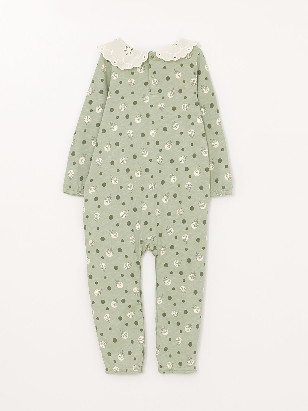 LCW baby Bebe Collar Long Sleeve Printed Baby Girls' Jumpsuit -S36004Z1-LRN