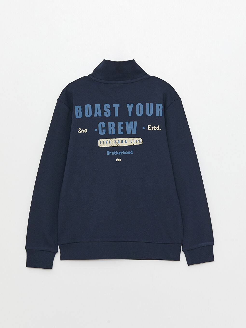 سويت شيرت ولادي بكم طويل بياقة واقفة مطبوع-3