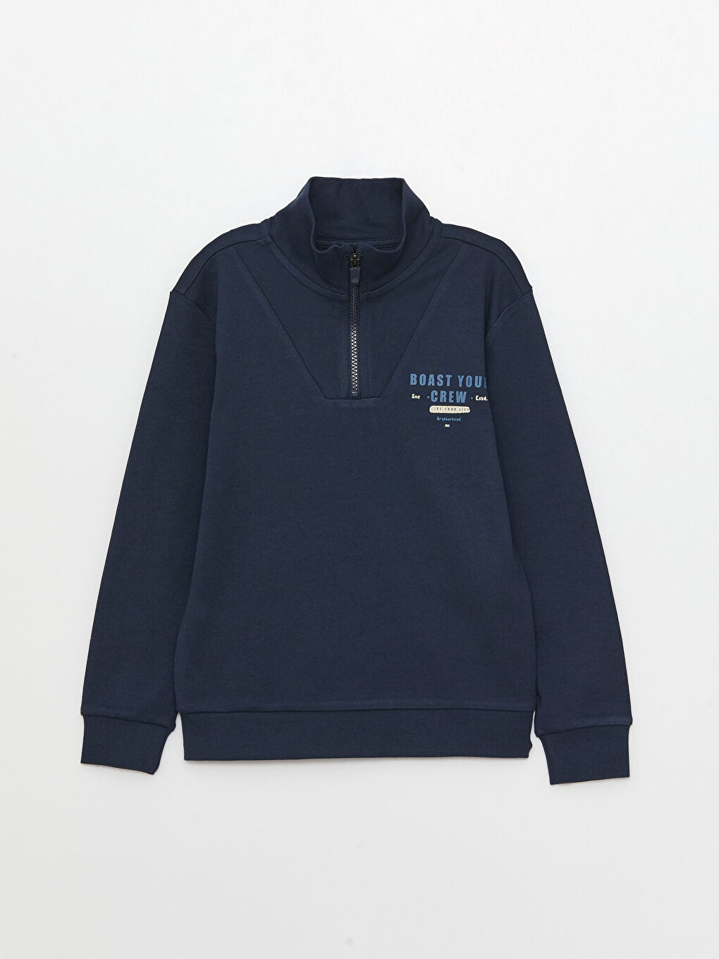 سويت شيرت ولادي بكم طويل بياقة واقفة مطبوع-4