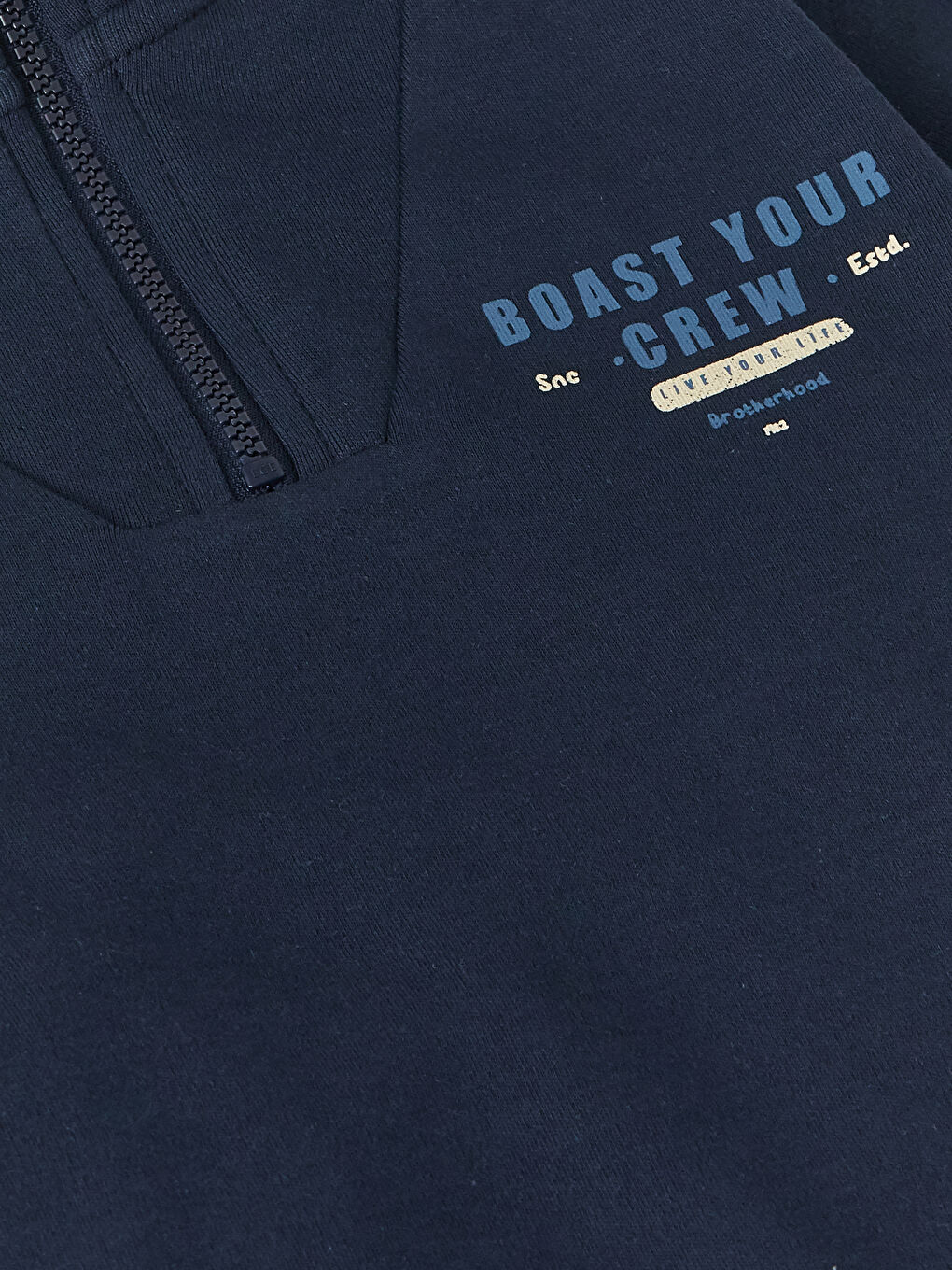 سويت شيرت ولادي بكم طويل بياقة واقفة مطبوع-5