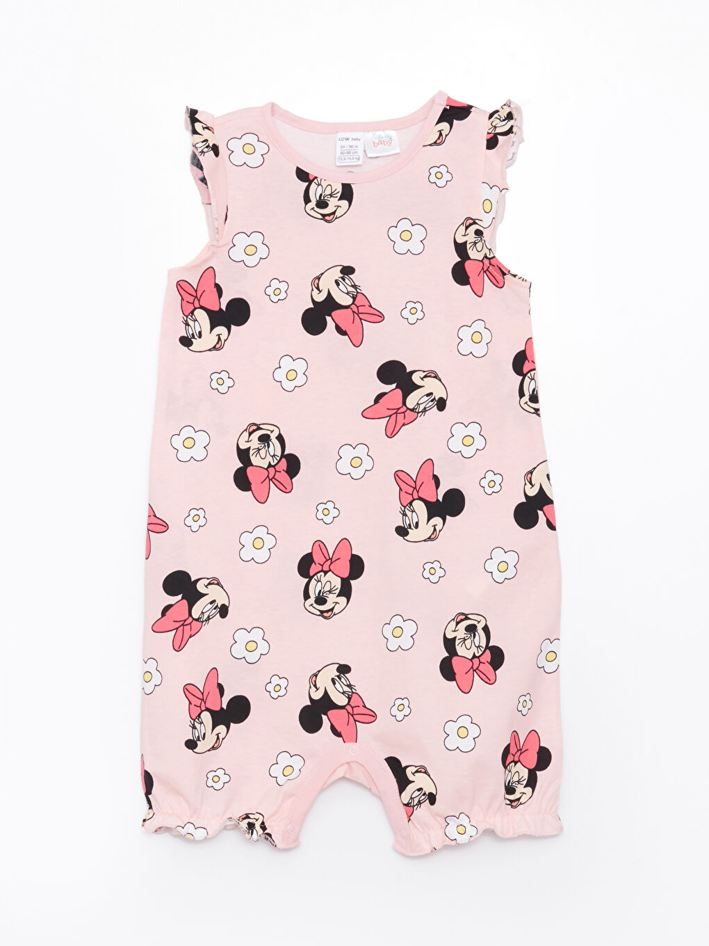 Crew Neck Minnie Mouse Printed Baby Girl Rompers 2 Pack-2