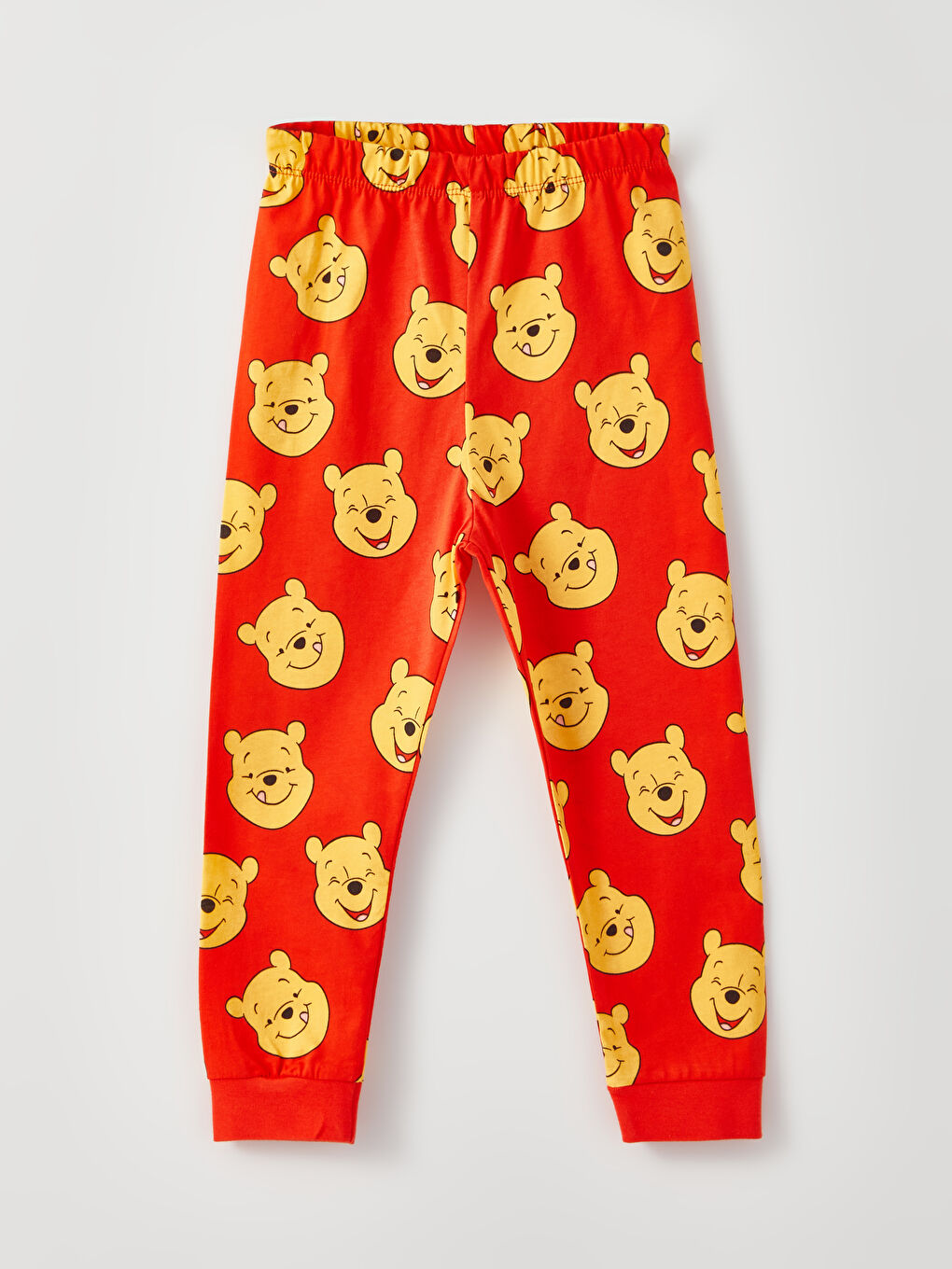 Ekru Bisiklet Yaka Uzun Kollu Winnie the Pooh Baskılı Erkek Bebek Pijama Takımı-2