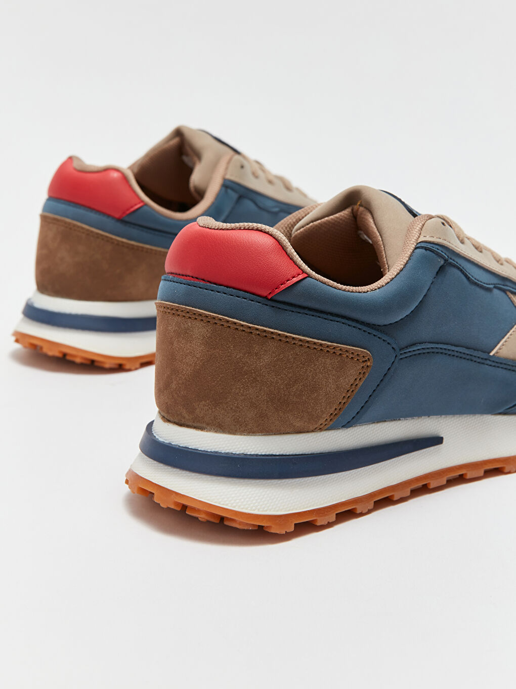 Lacivert Renk Bloklu Bağcıklı Erkek Spor Ayakkabı-4