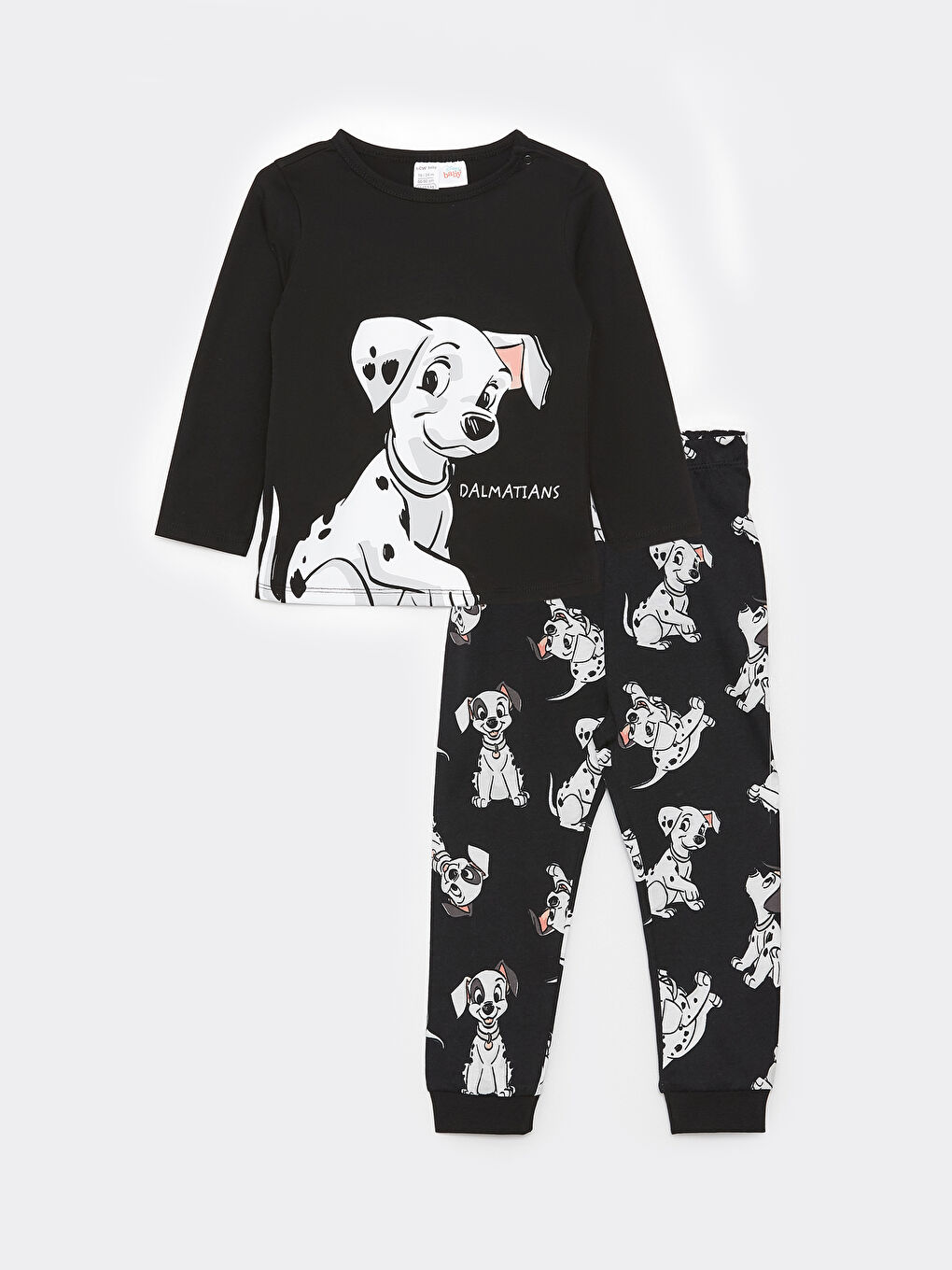 Crew Neck Long Sleeve 101 Dalmatians Printed Baby Boy Pajama Set