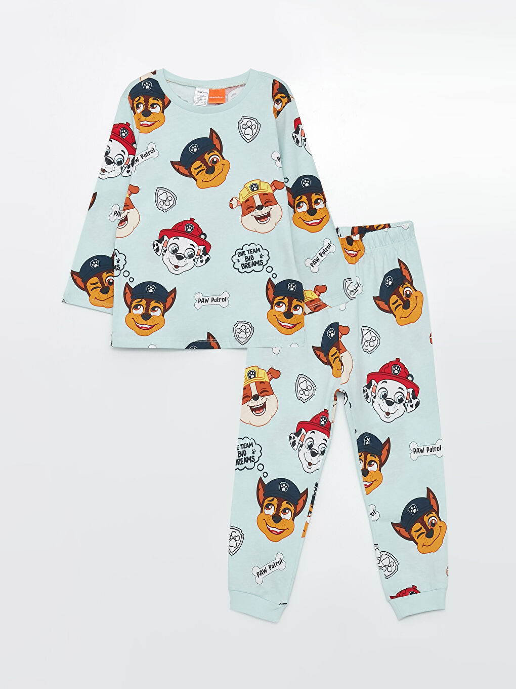 Crew Neck Long Sleeve Printed Baby Boy Pajama Set