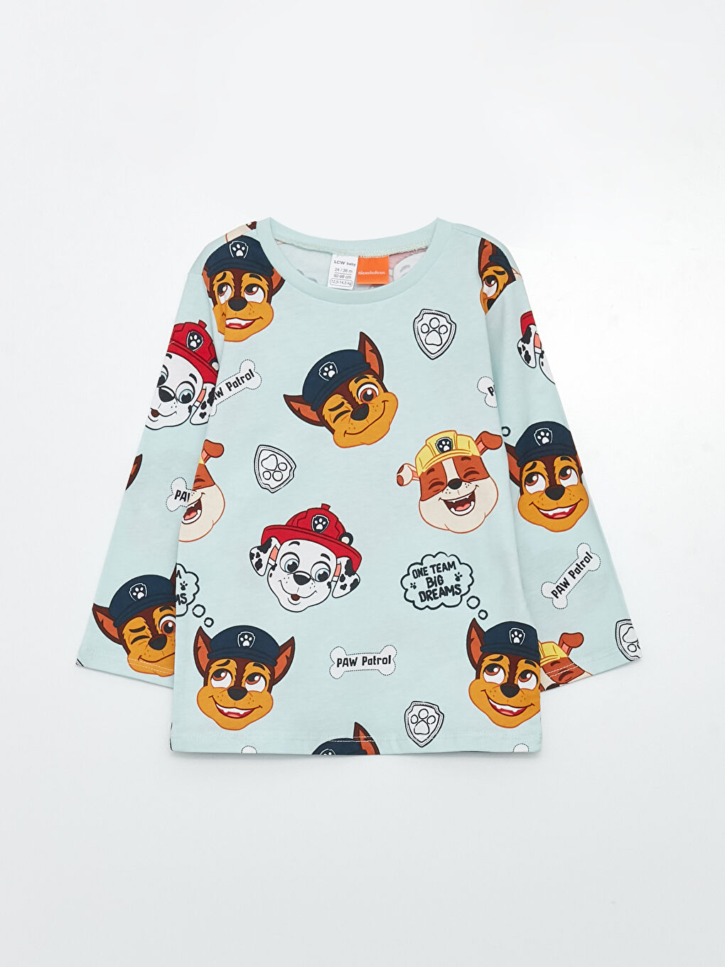 Crew Neck Long Sleeve Printed Baby Boy Pajama Set-1