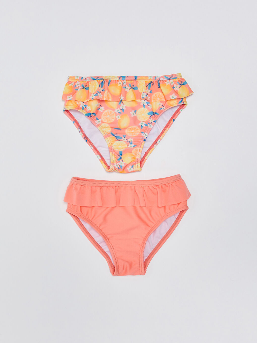 LCW baby Turuncu Beli Lastikli Baskılı Kız Bebek Bikini Alt 2'li