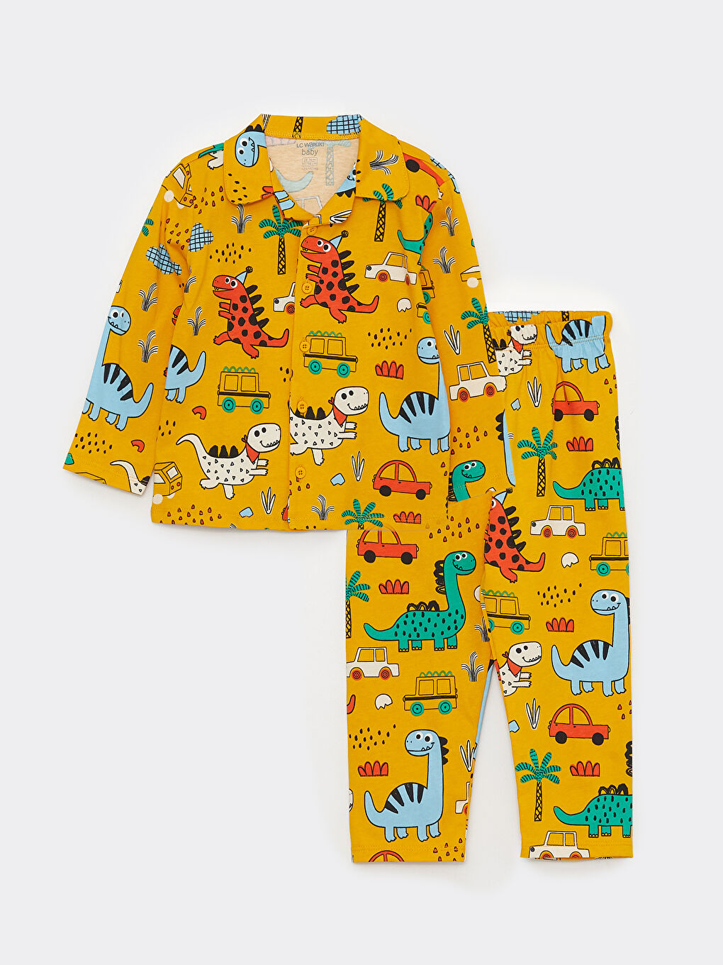 LC Waikiki Polo Neck Long Sleeve Printed Baby Boys' Pyjama Set -S36073Z1-LUB