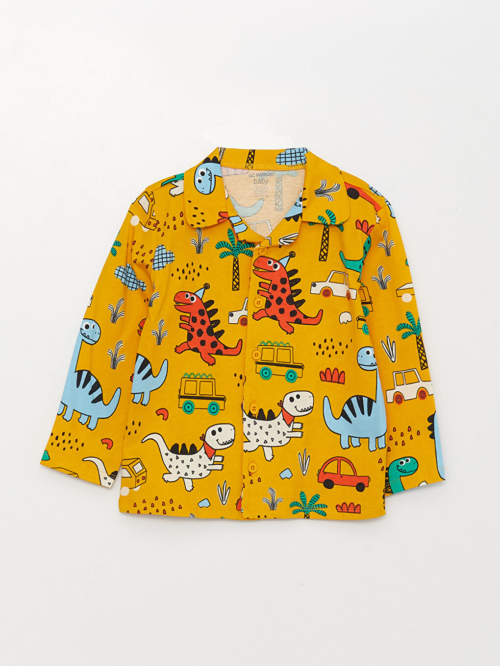 LC Waikiki Polo Neck Long Sleeve Printed Baby Boys' Pyjama Set -S36073Z1-LUB