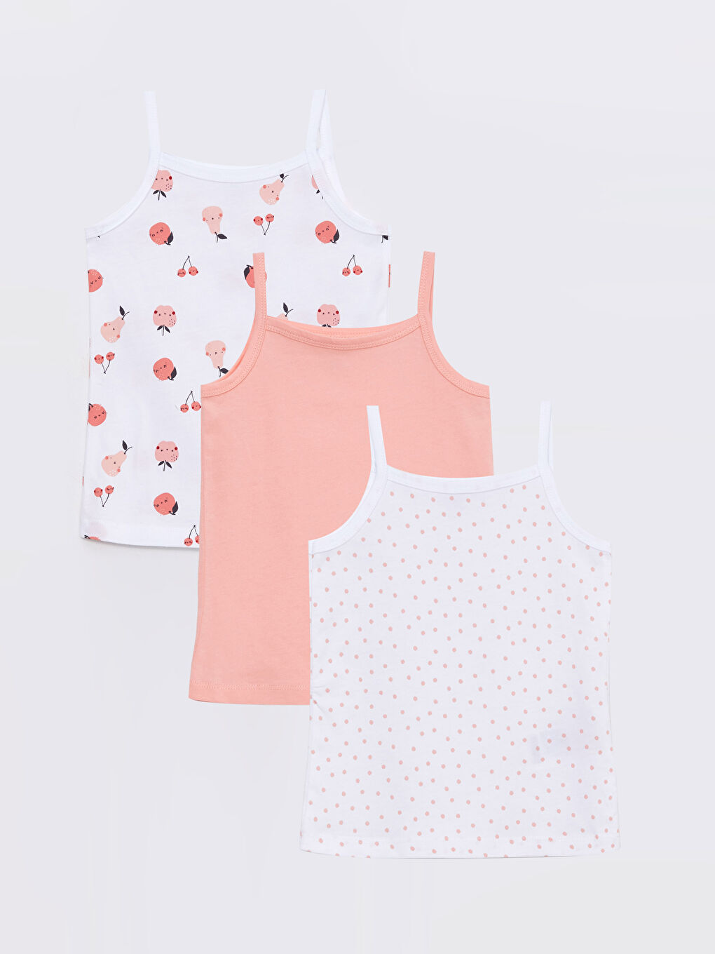 Square Collar Strappy Baby Girls' Vest 3-pack -S36075Z1-LRA
