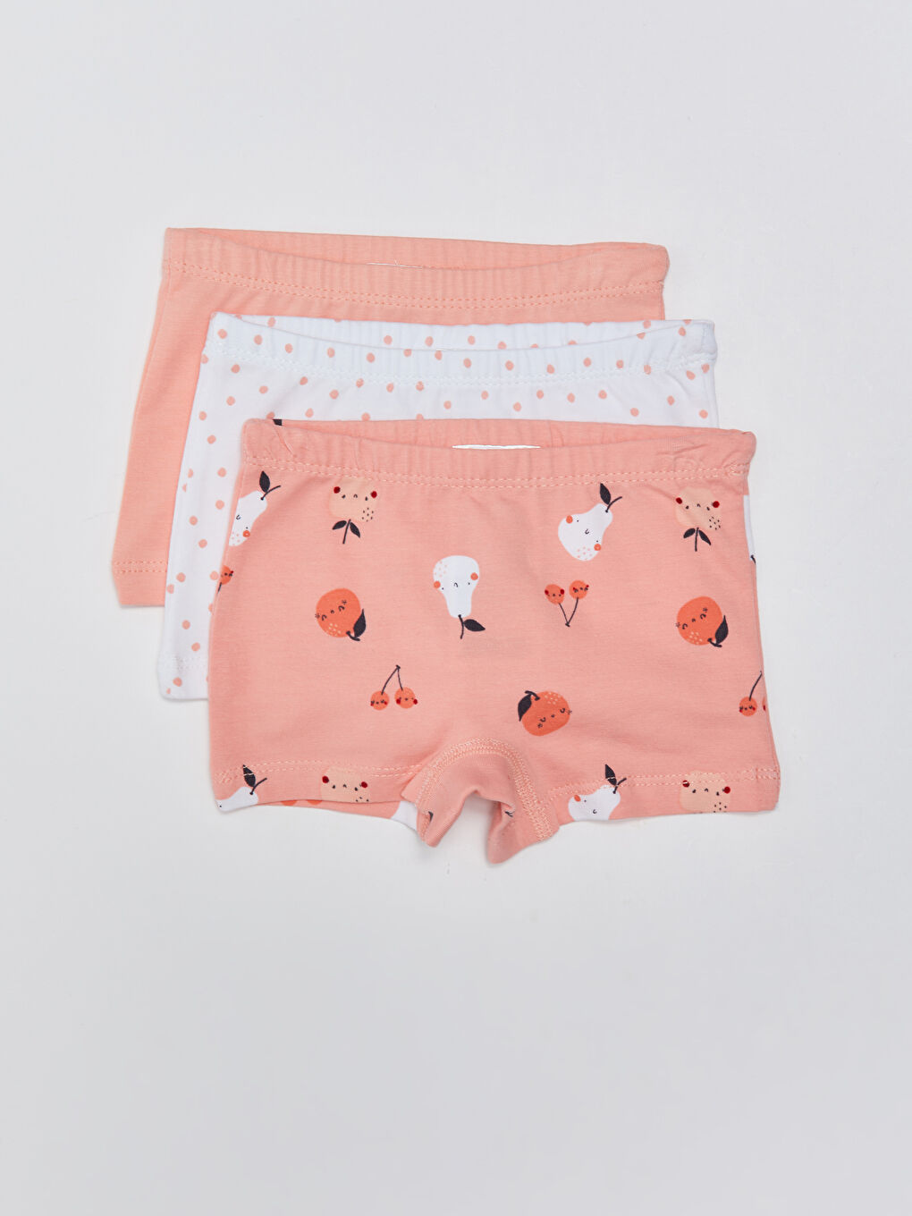 Elastic Waist Printed Baby Girls' Boxer 3-Pack