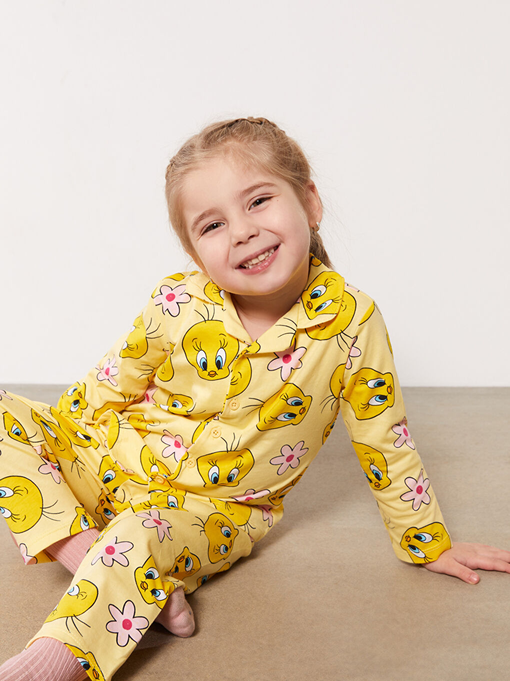 LCW baby طقم بيجاما أصفر طفلة -S36081Z1-LUG
