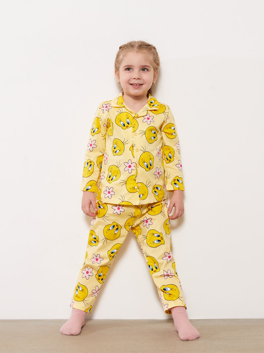 LCW baby طقم بيجاما أصفر طفلة -S36081Z1-LUG