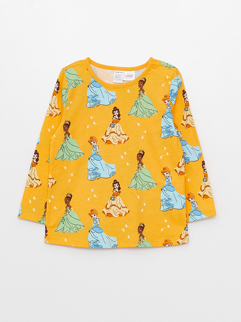 LCW baby Crew Neck Long Sleeve Cinderella Printed Baby Girl Pajama Set -S36088Z1-LSR
