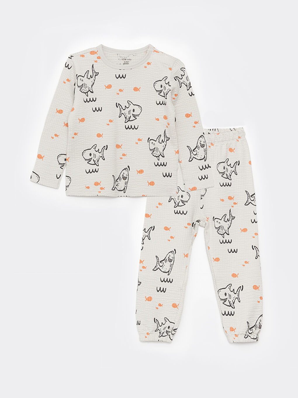 LCW baby Crew Neck Long Sleeve Printed Baby Boy Pajama Set -S36090Z1-LRV