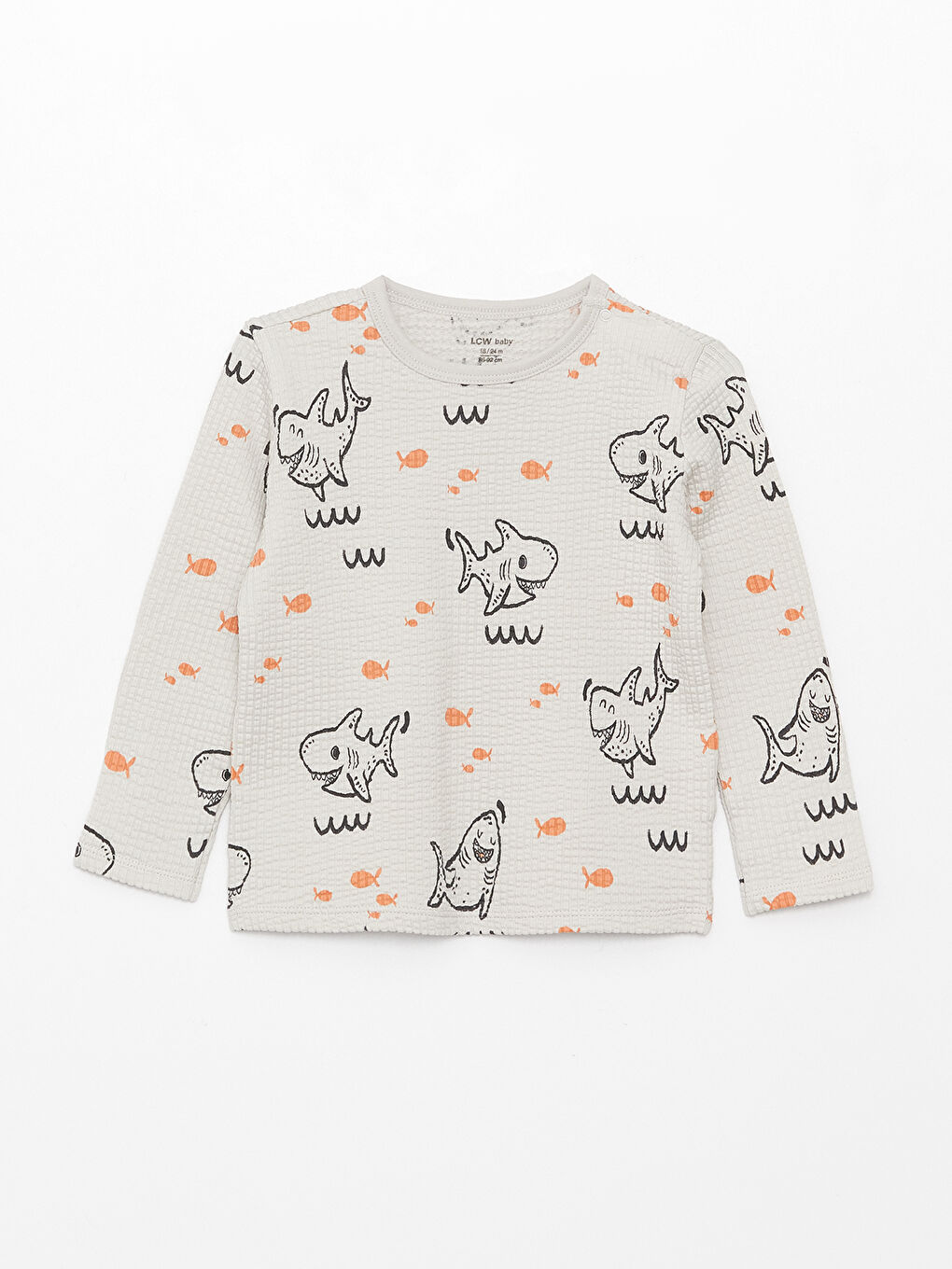 LCW baby Crew Neck Long Sleeve Printed Baby Boy Pajama Set -S36090Z1-LRV