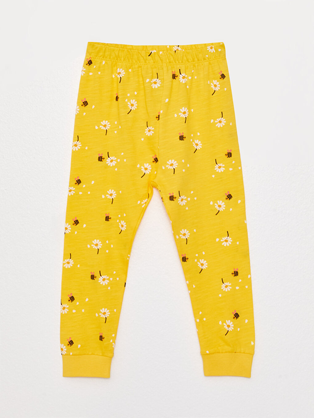 طقم بيجامة مطبوع كم طويل ياقة دائرية للبنات الرضع-2