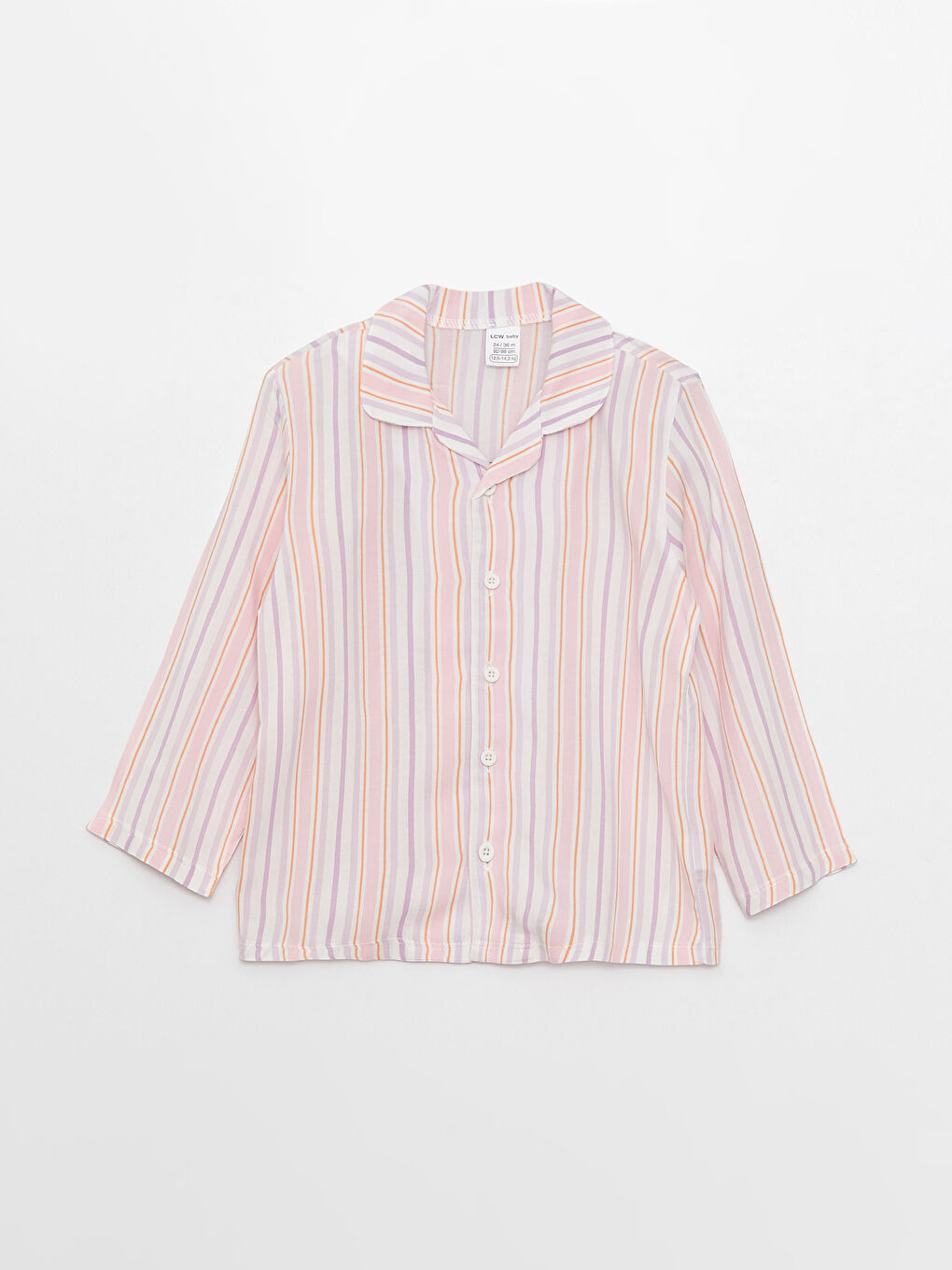 LCW baby Polo Yaka Uzun Kollu Çizgili Kız Bebek Pijama Takım -S36106Z1-LRA