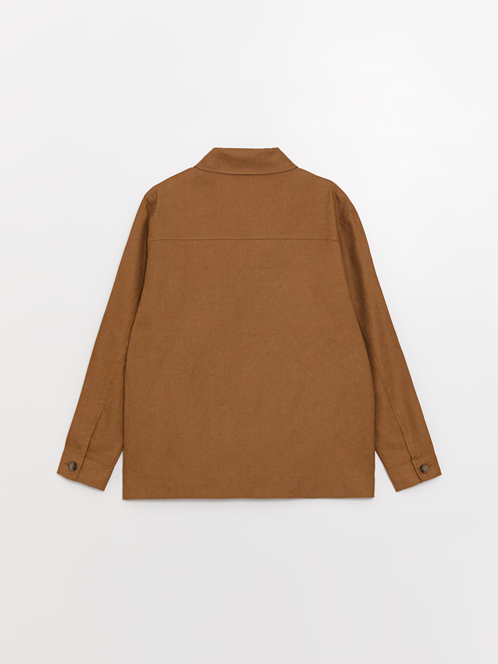 Kahverengi Regular Fit Uzun Kollu Erkek Gömlek Ceket-6