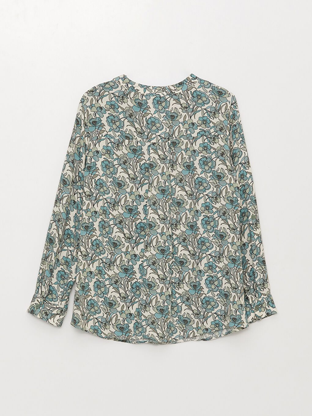 LCW Grace Notch Neck Patterned Long Sleeve Women's Blouse -S36115Z8-LRK