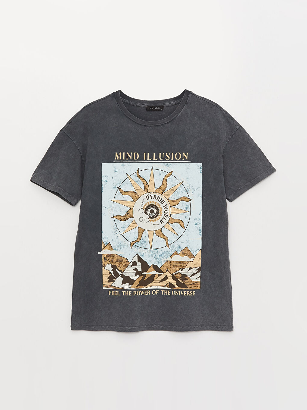 Women's Crew Neck Printed Short Sleeve T-Shirt-5