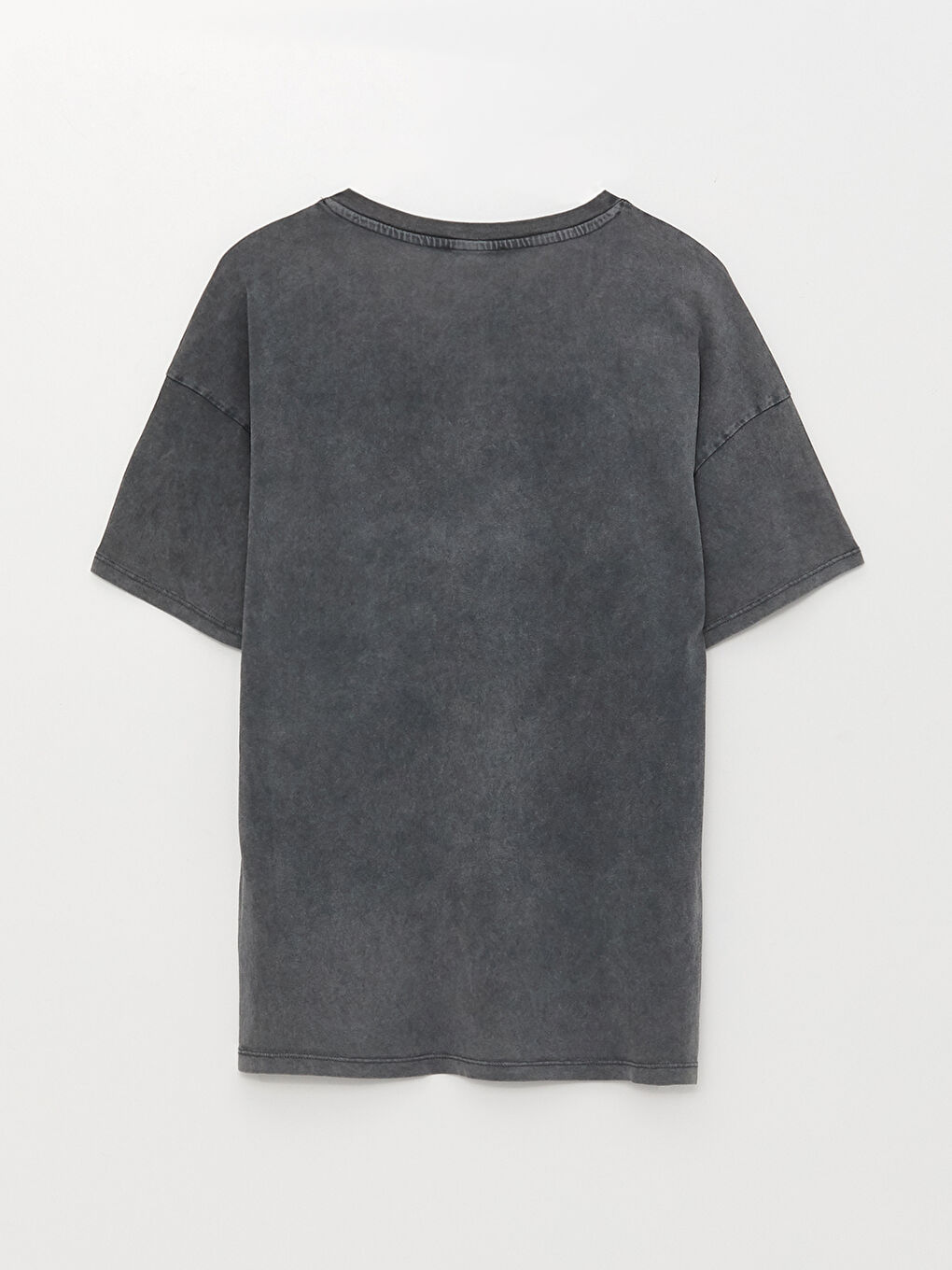 تي شيرت نسائي بطبعة برقبة مدورة وكم قصير-5