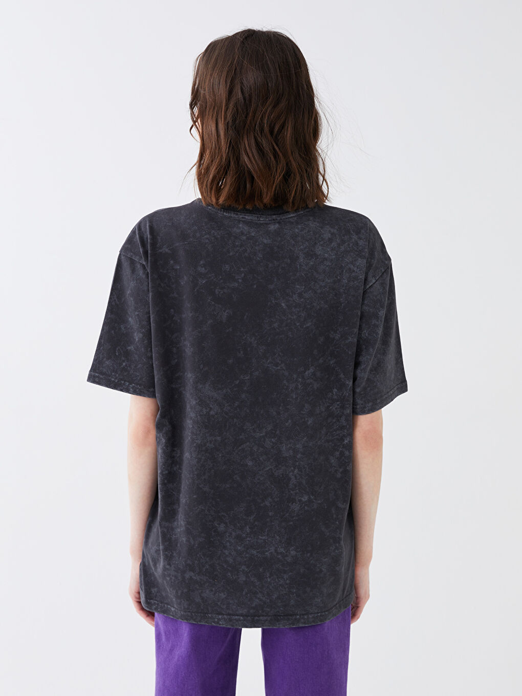 Women's Crew Neck Printed Short Sleeve T-Shirt-4