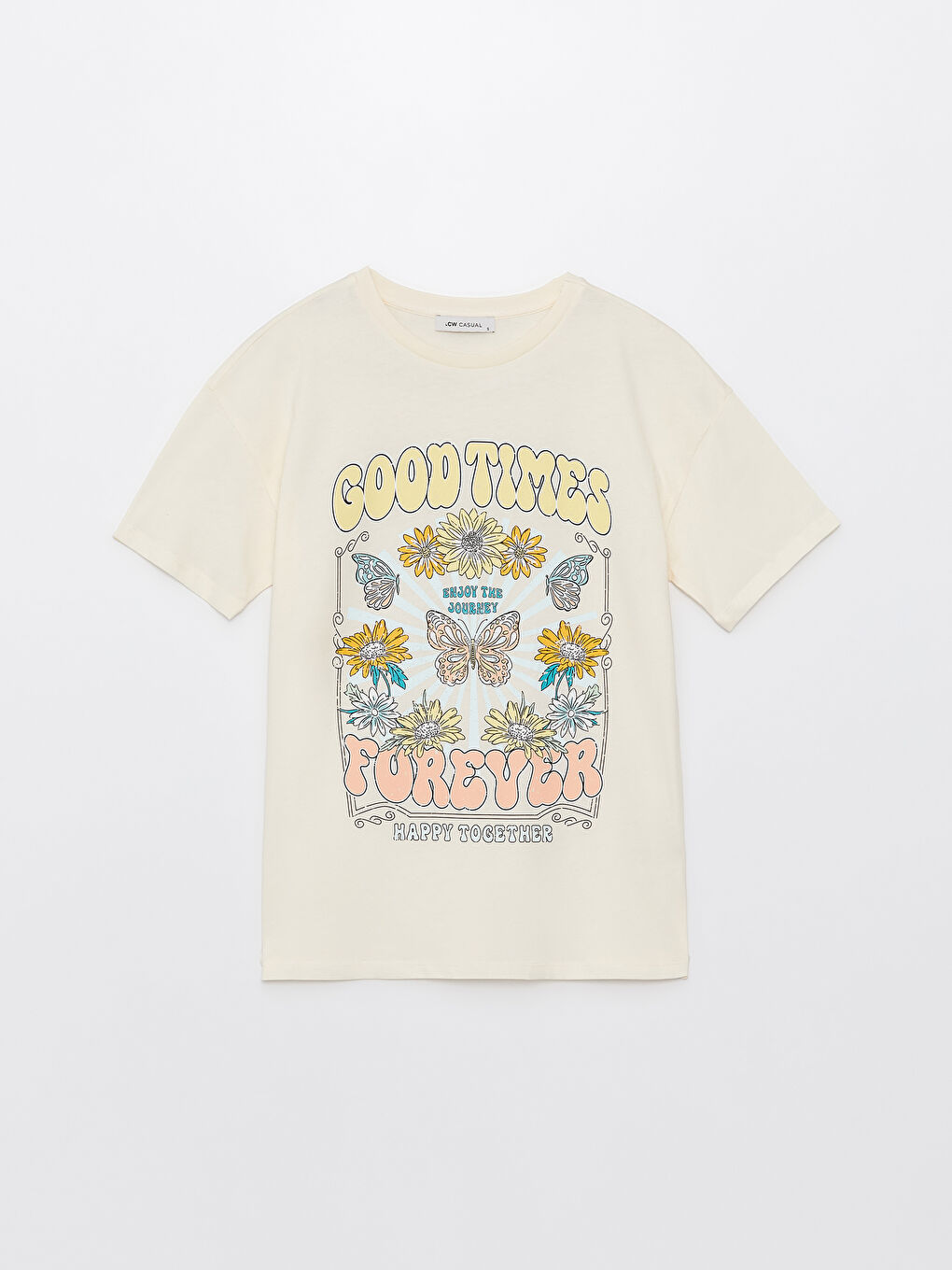 Crew Neck Printed Short Sleeve Women's T-Shirt-5