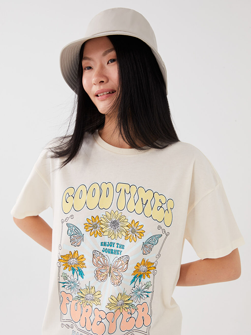 Crew Neck Printed Short Sleeve Women's T-Shirt