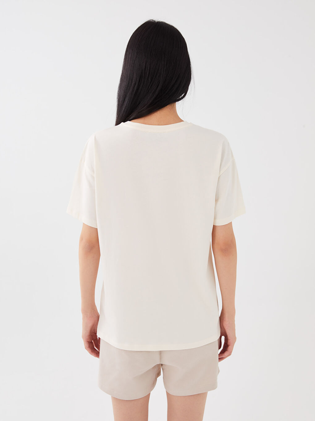 Crew Neck Printed Short Sleeve Women's T-Shirt-4