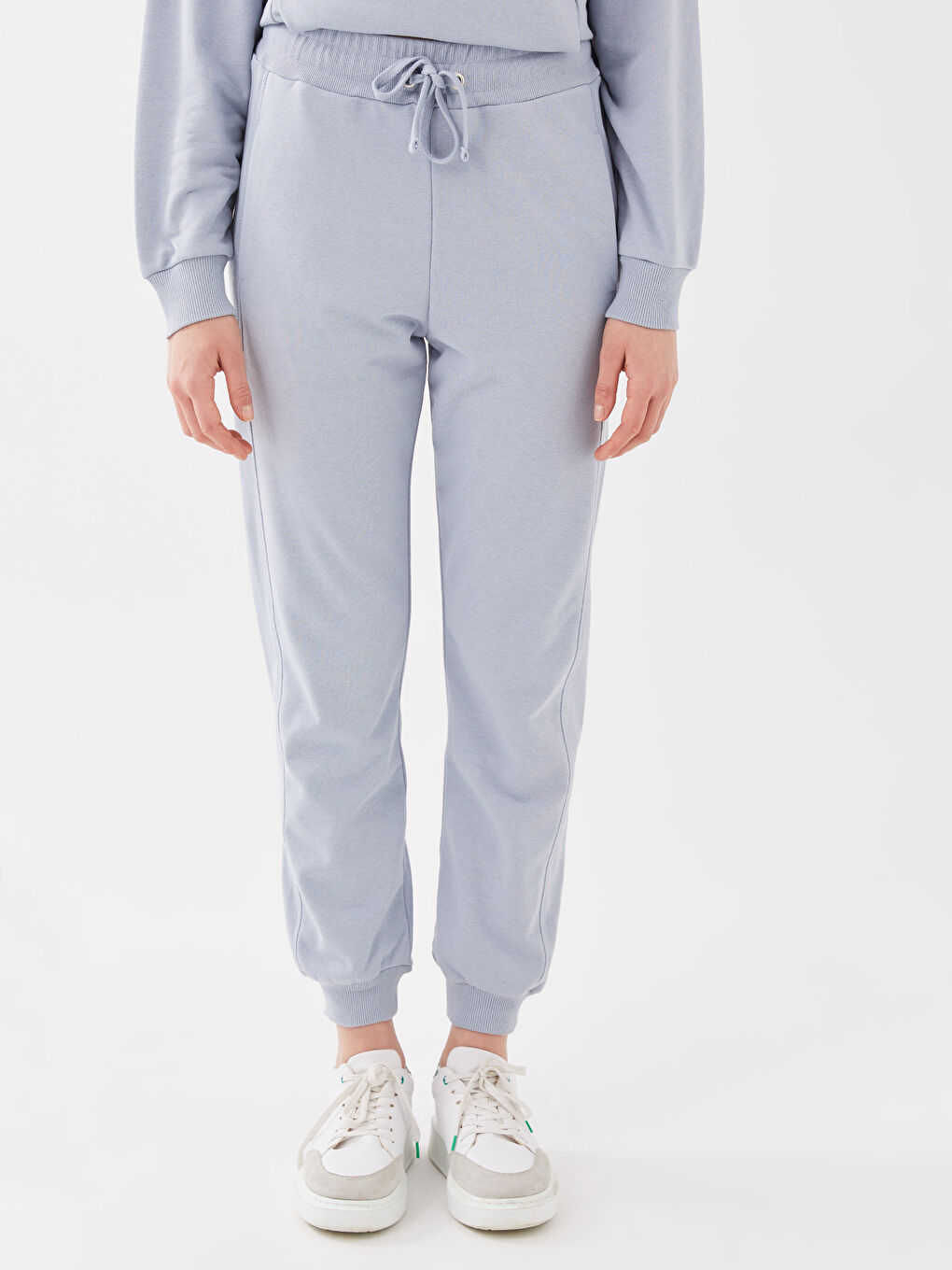 Mavi Kadın Beli Lastikli Düz Eşofman Altı-3