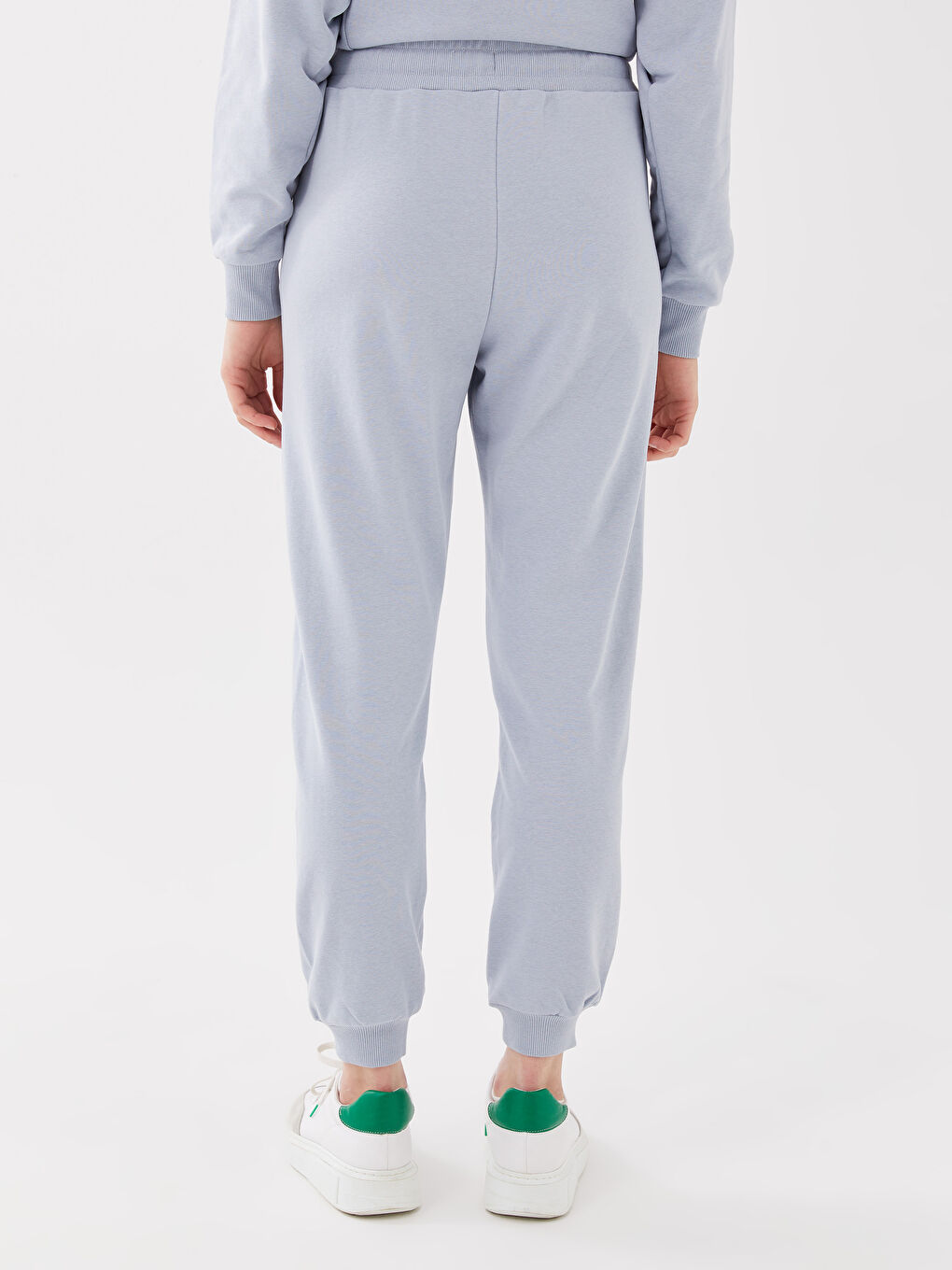 Mavi Kadın Beli Lastikli Düz Eşofman Altı-4