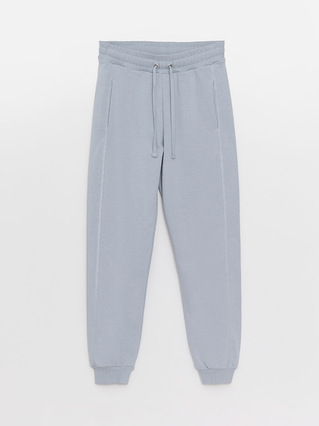 Mavi Kadın Beli Lastikli Düz Eşofman Altı-5