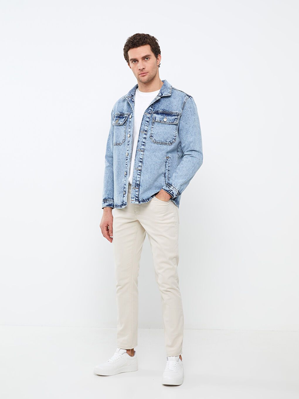 İndigo Standart Kalıp Erkek Jean Ceket-2