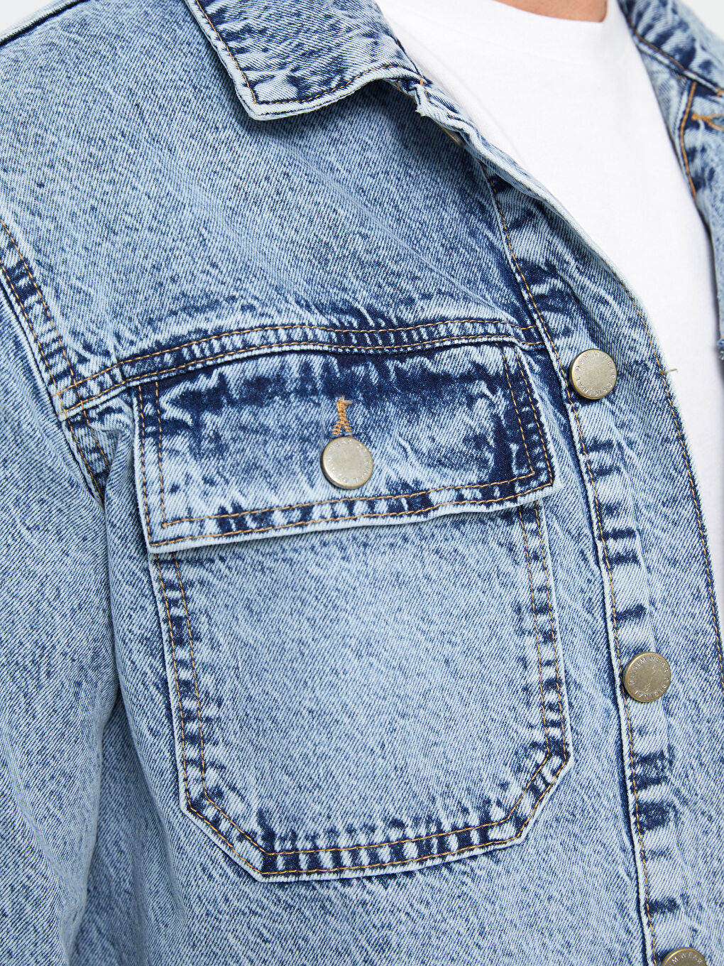 İndigo Standart Kalıp Erkek Jean Ceket-3