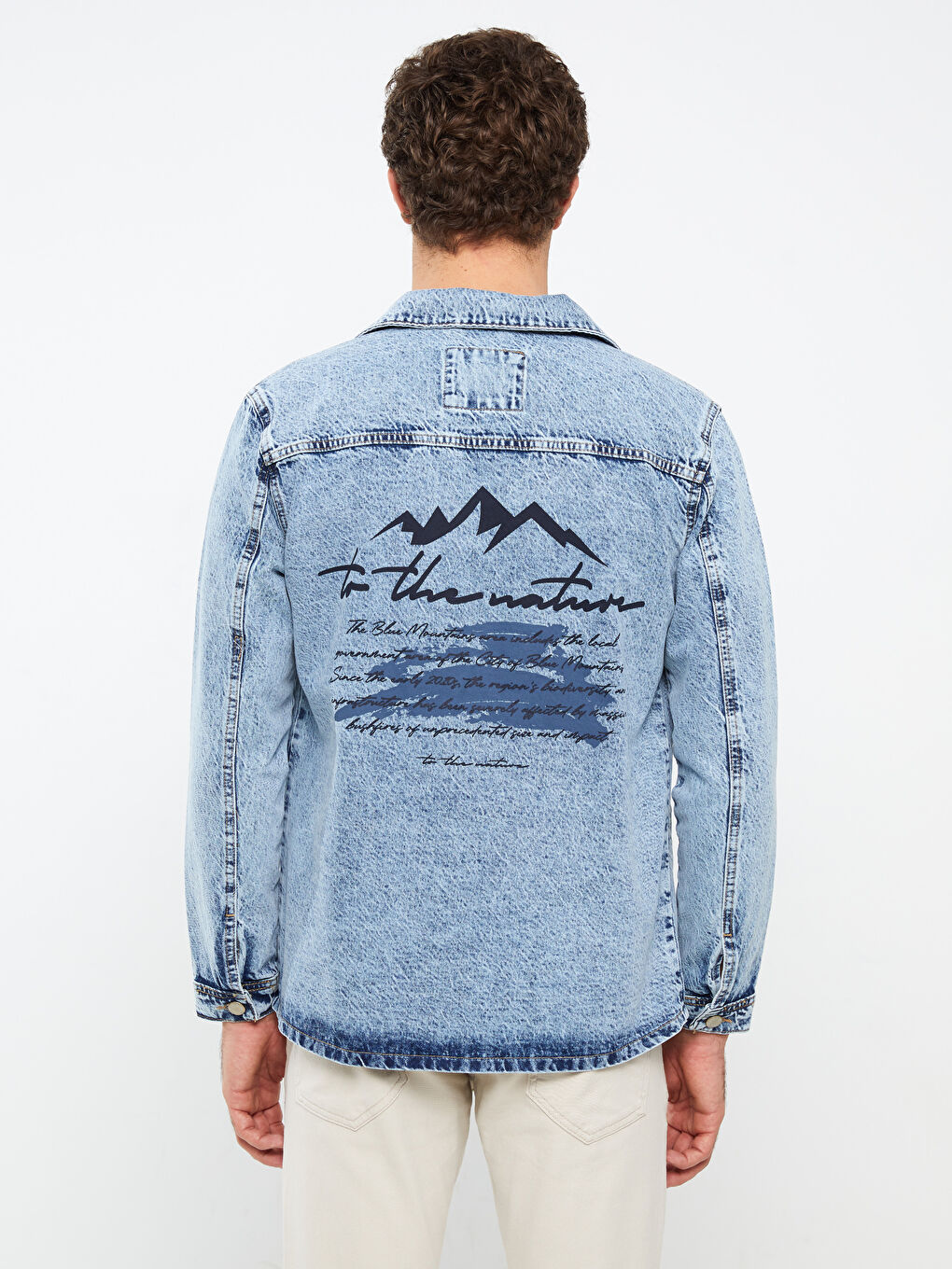 İndigo Standart Kalıp Erkek Jean Ceket-4