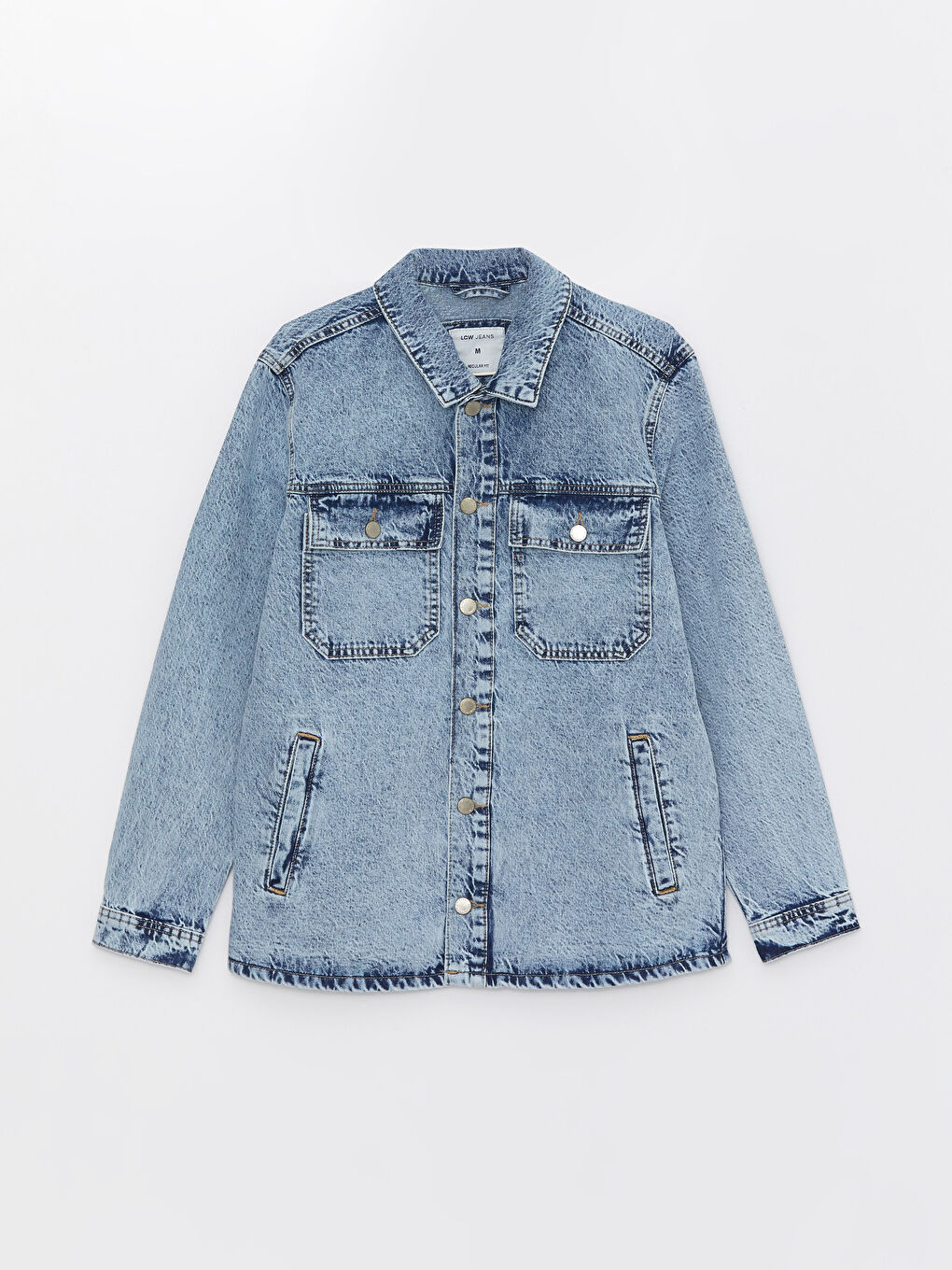 İndigo Standart Kalıp Erkek Jean Ceket-5