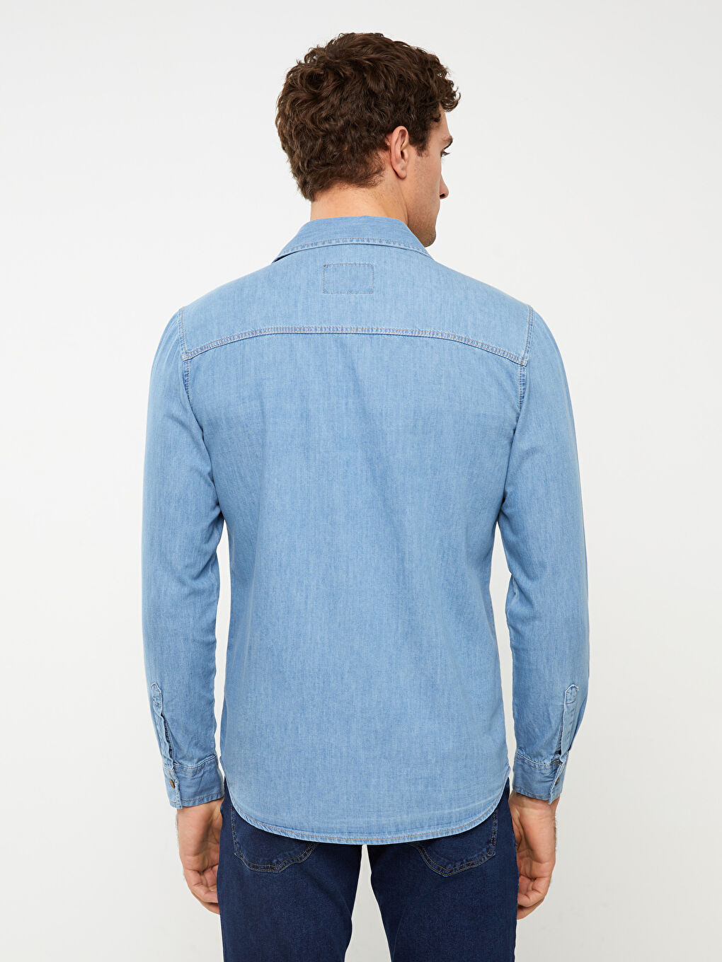 Slim Fit Long Sleeve Men Jean Shirt -S36138Z8-H45 - LC Waikiki