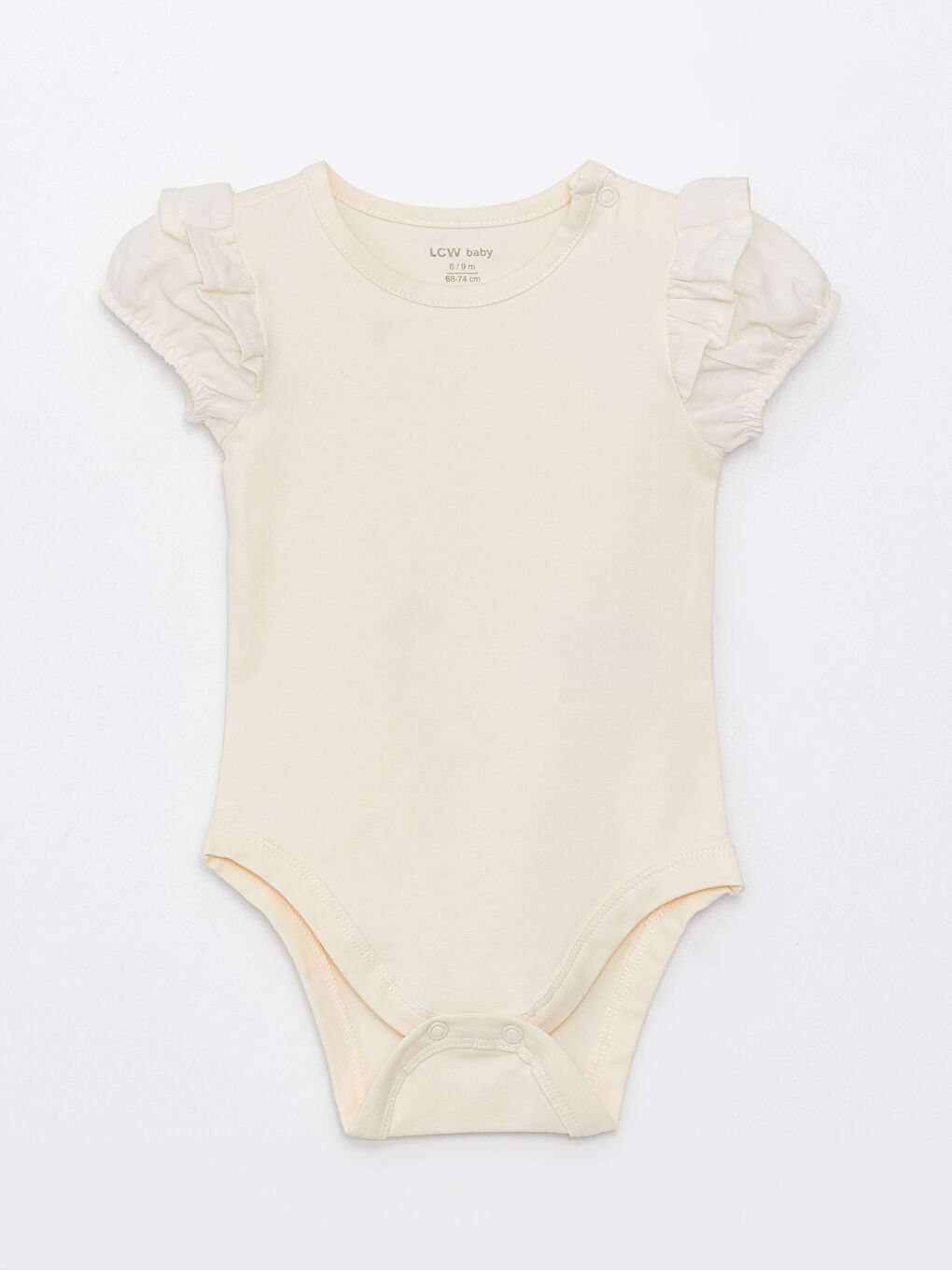 ياقة دائرية كم قصير أساسي للبنات الرضع بدلة جسم بكباسين