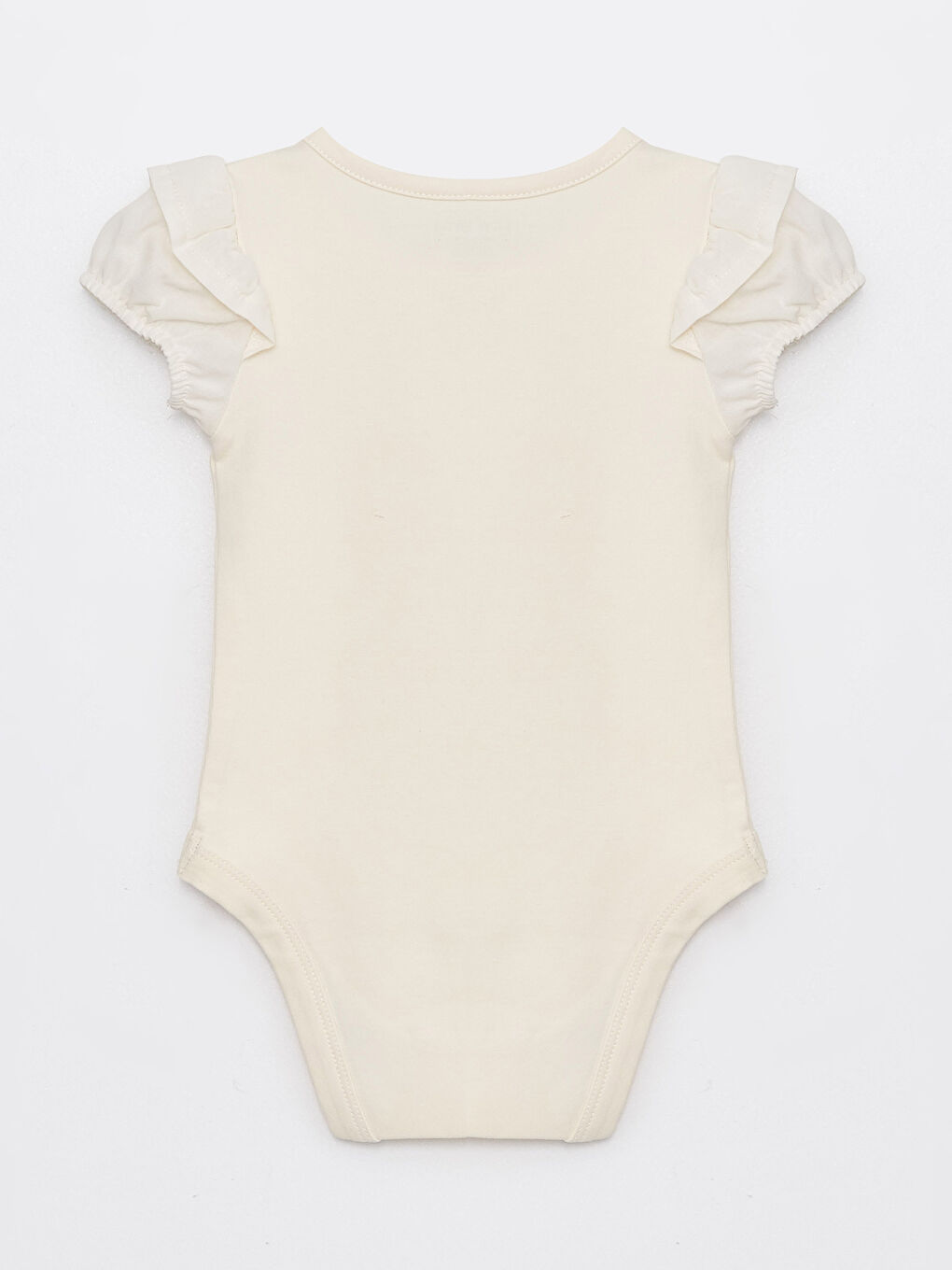 ياقة دائرية كم قصير أساسي للبنات الرضع بدلة جسم بكباسين-1