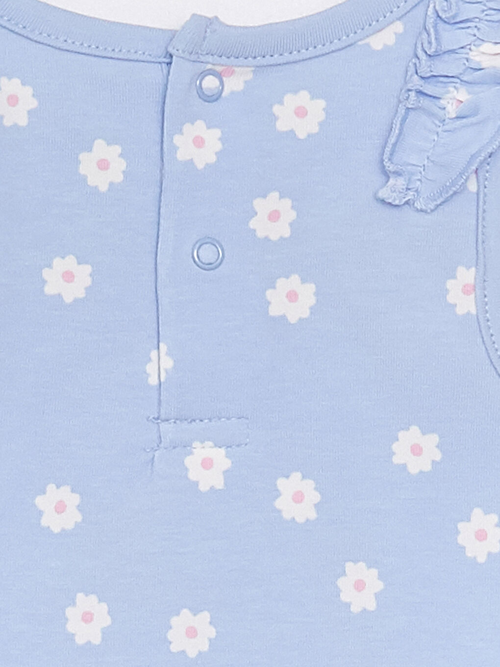 Mavi Bisiklet Yaka Kız Bebek Çıtçıtlı Bodysuit 2'li-4