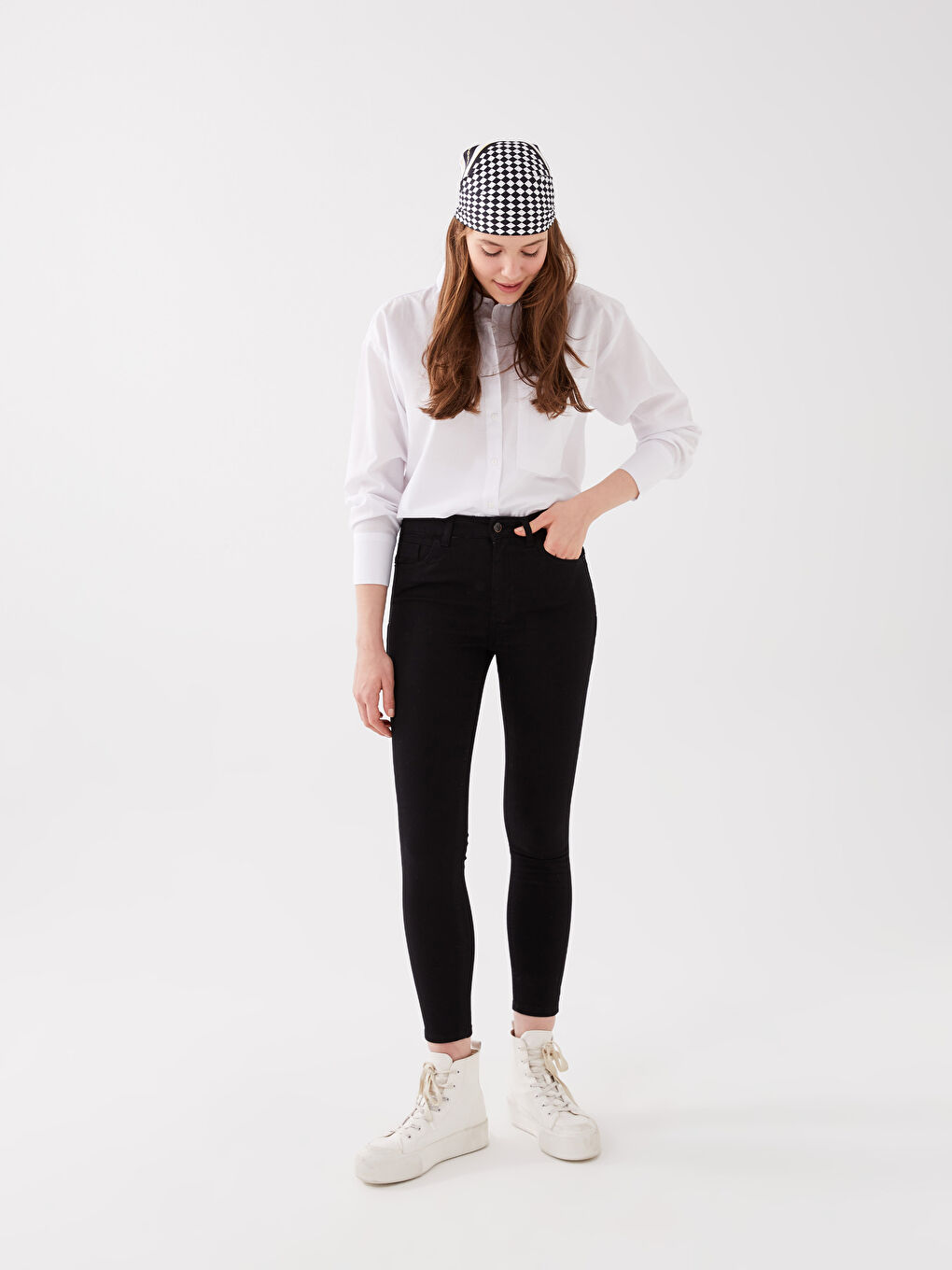 LCW Jeans Дънки с висока талия Юпитер супер скини фит за жени -S36156Z8-327